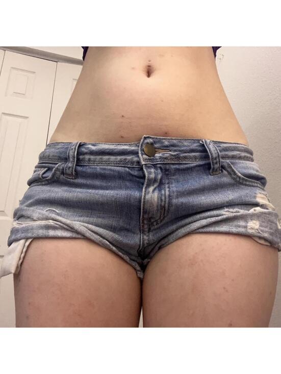 Pants - Light wash low rise mini denim shorts